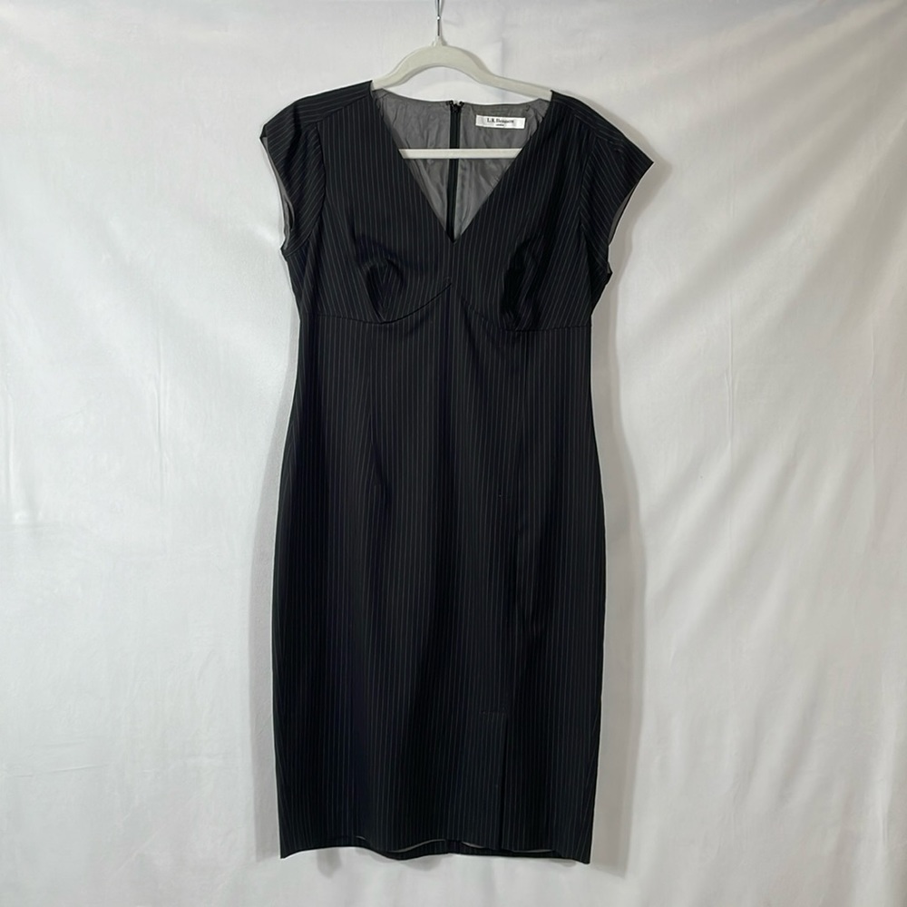 L.K. Bennett London Dress Office Black Pinstripe Approximately A Size 4